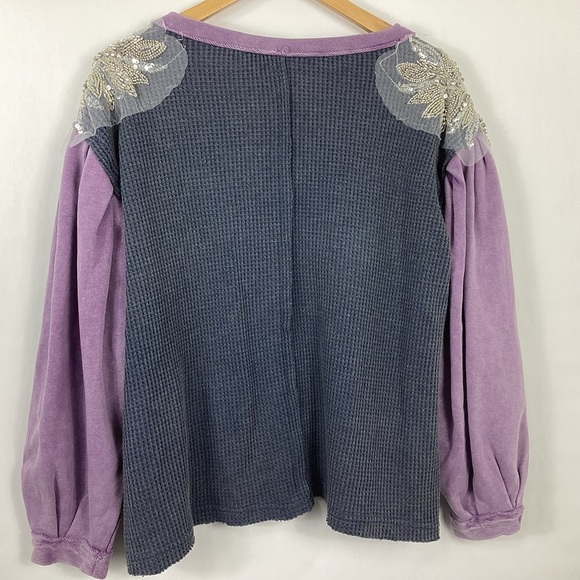 POL The Teigen Thermal Glam Patch Top Size Small - Picture 7 of 10